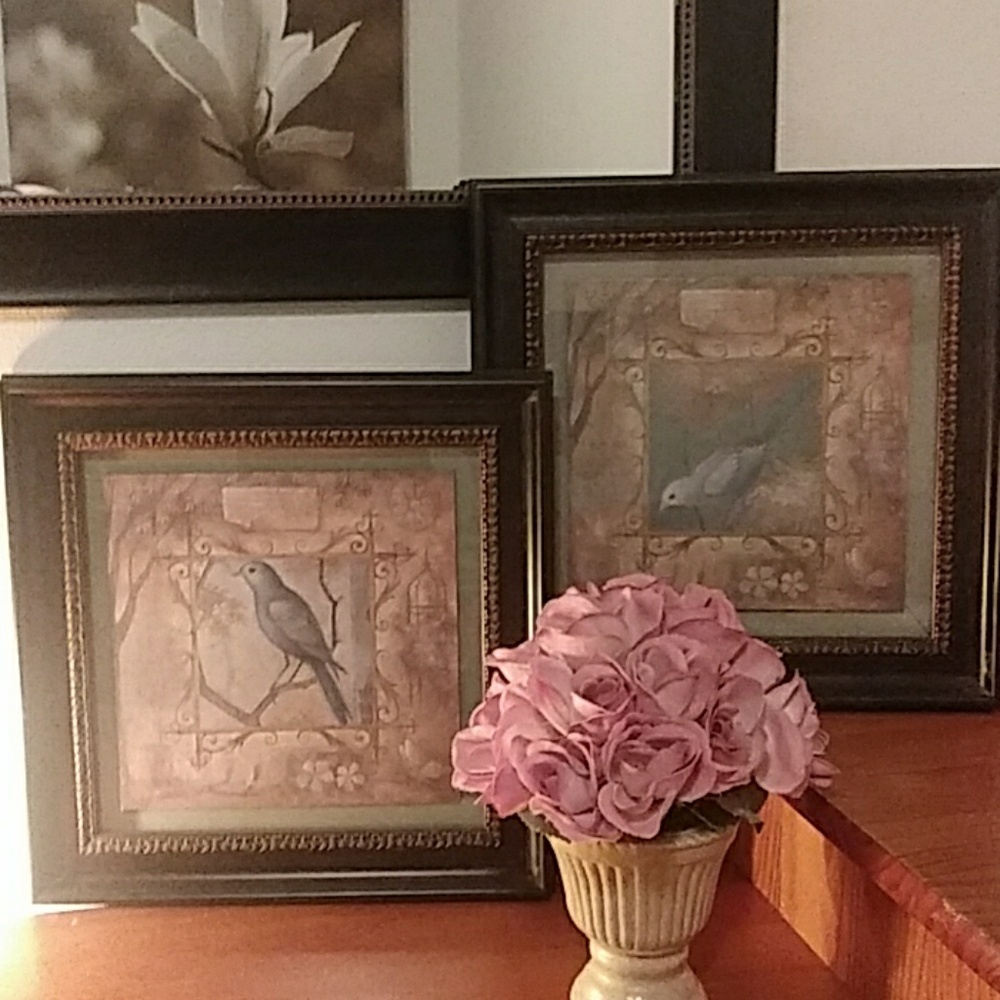 Glass Framed Bluebird Paintings